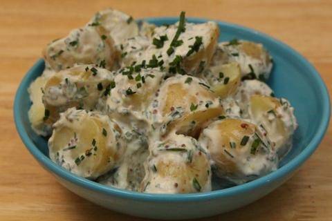 Potato salad. in a bowl