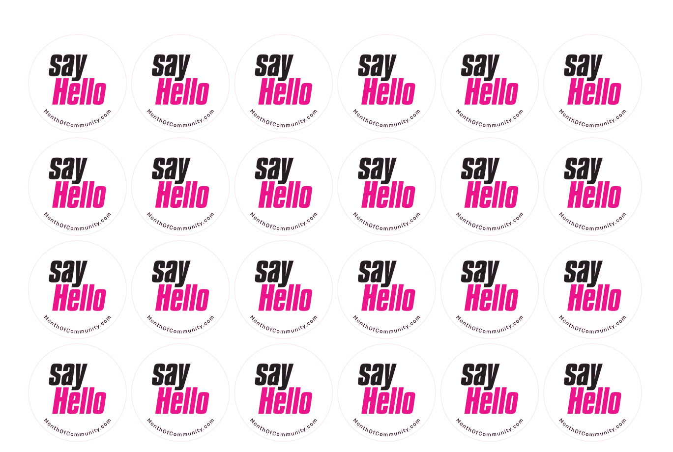 Say hello stickers