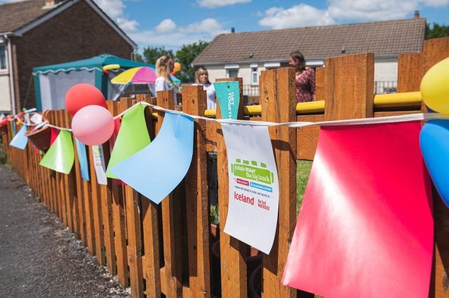 Garden party flag decorations