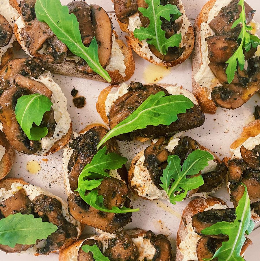 Miso Mushroom and Ricotta Crostini by Crystelle Pereira