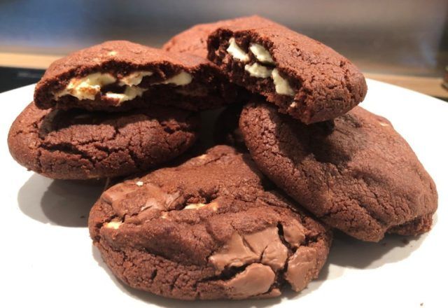 Gorgeous triple chocolate chip cookies