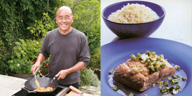 Ten-minute Salmon with Spring Onions by Ken Hom OBE