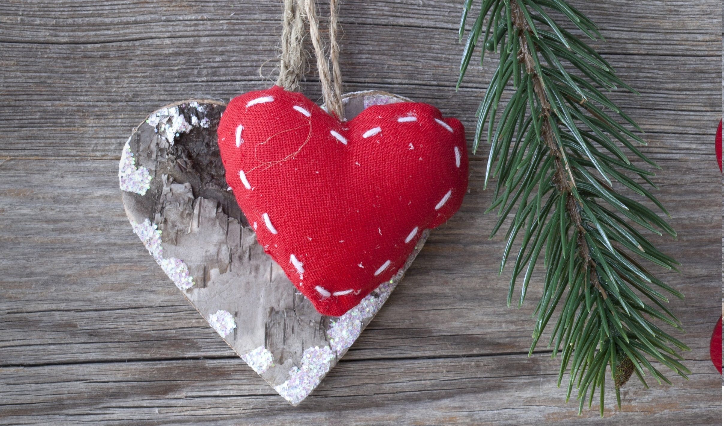 Photo of a hanging felt heart