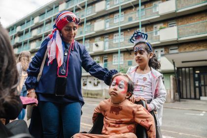 Children getting their face painted