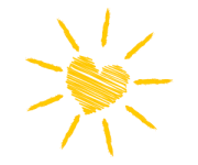 drawing of a sun shaped as a heart