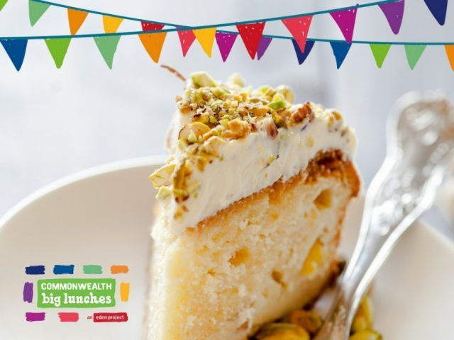 Rav Bansal's Pistachio, Cardamom & Rose Water Cream Cake