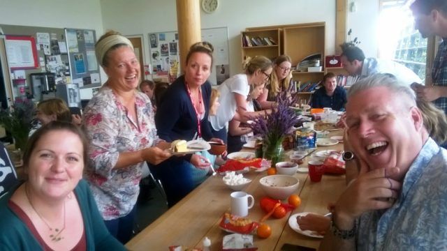 Group of people having lunch