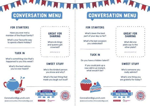 coronation conversation menu