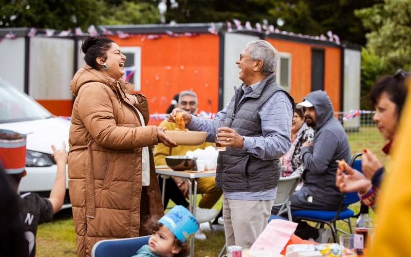 Two people chatting at a Big Lunch