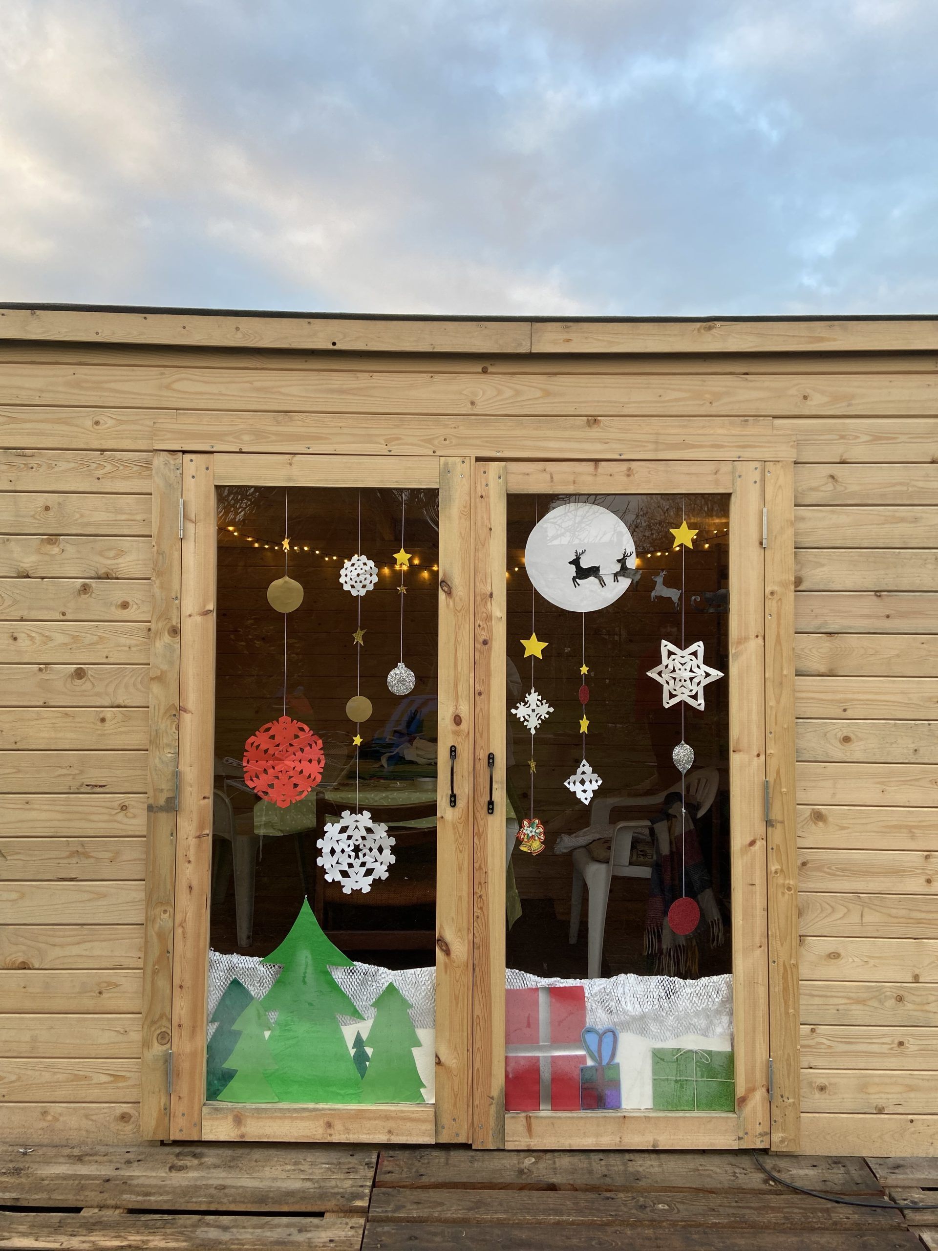 Advent window at a community garden