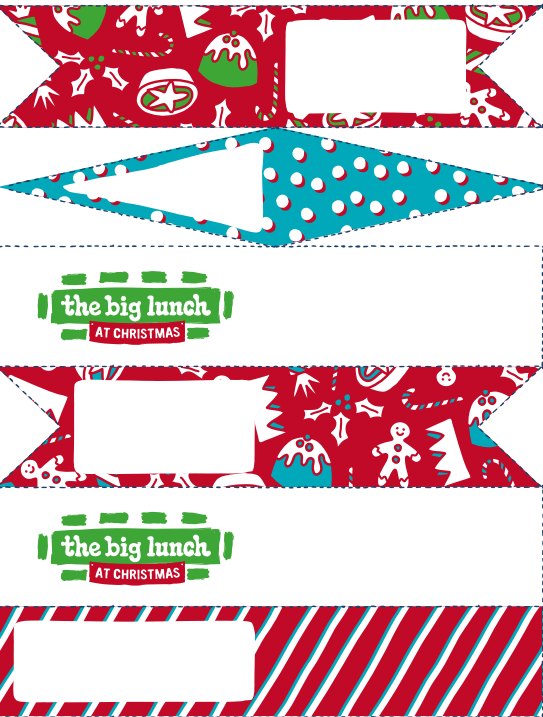 Big Lunch at Christmas food flags template