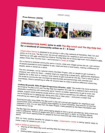 Template press release graphic