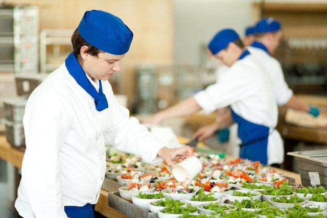 Eden chefs preparing salad