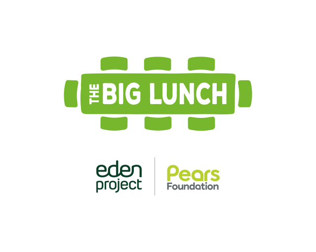 The Big Lunch logo with Eden Project and Pears Foundation