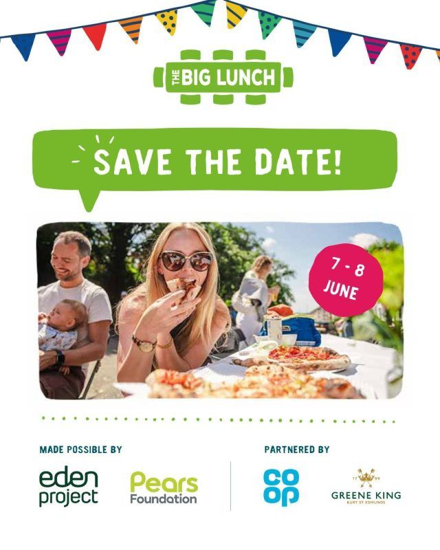 'Save the date' 7-8 June 2025 Big Lunch social media graphic