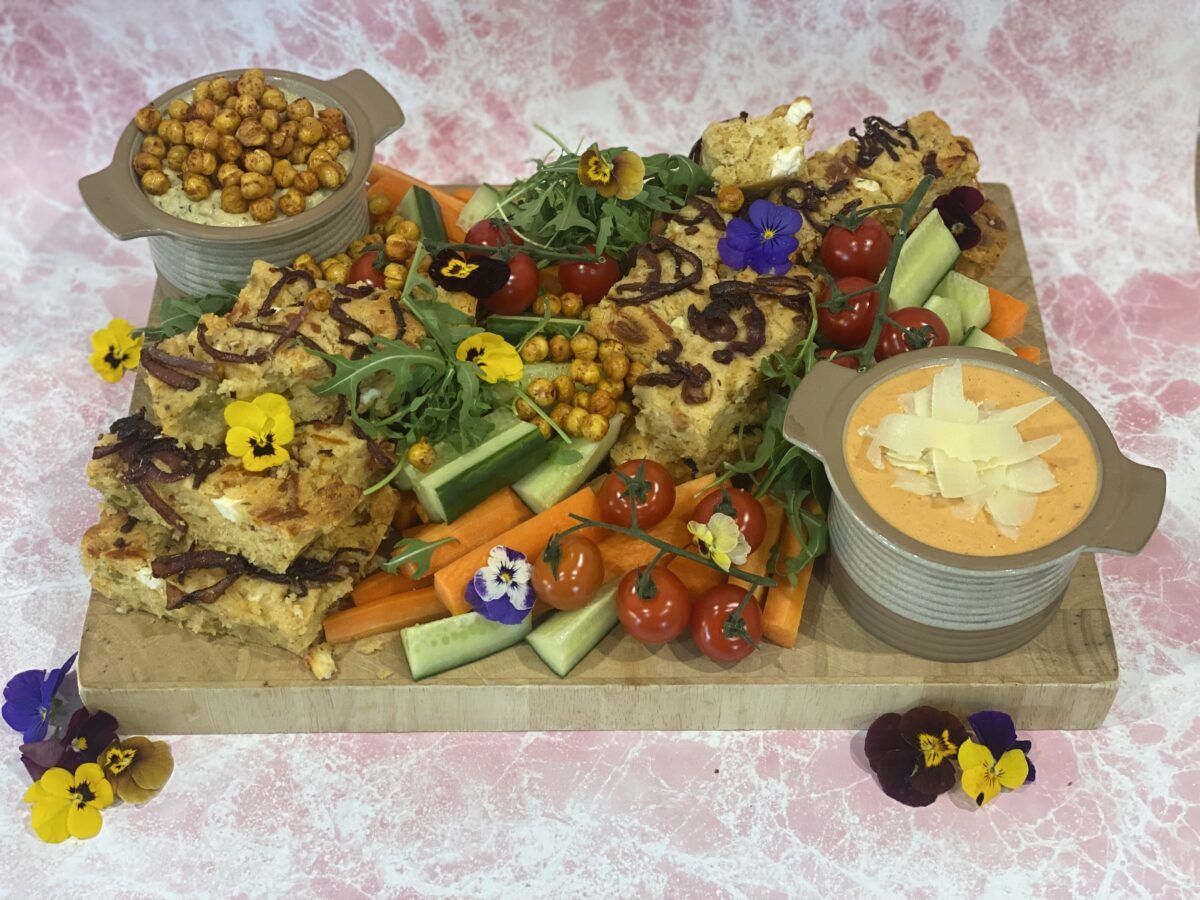 Feta, olive and sundried tomato traybake