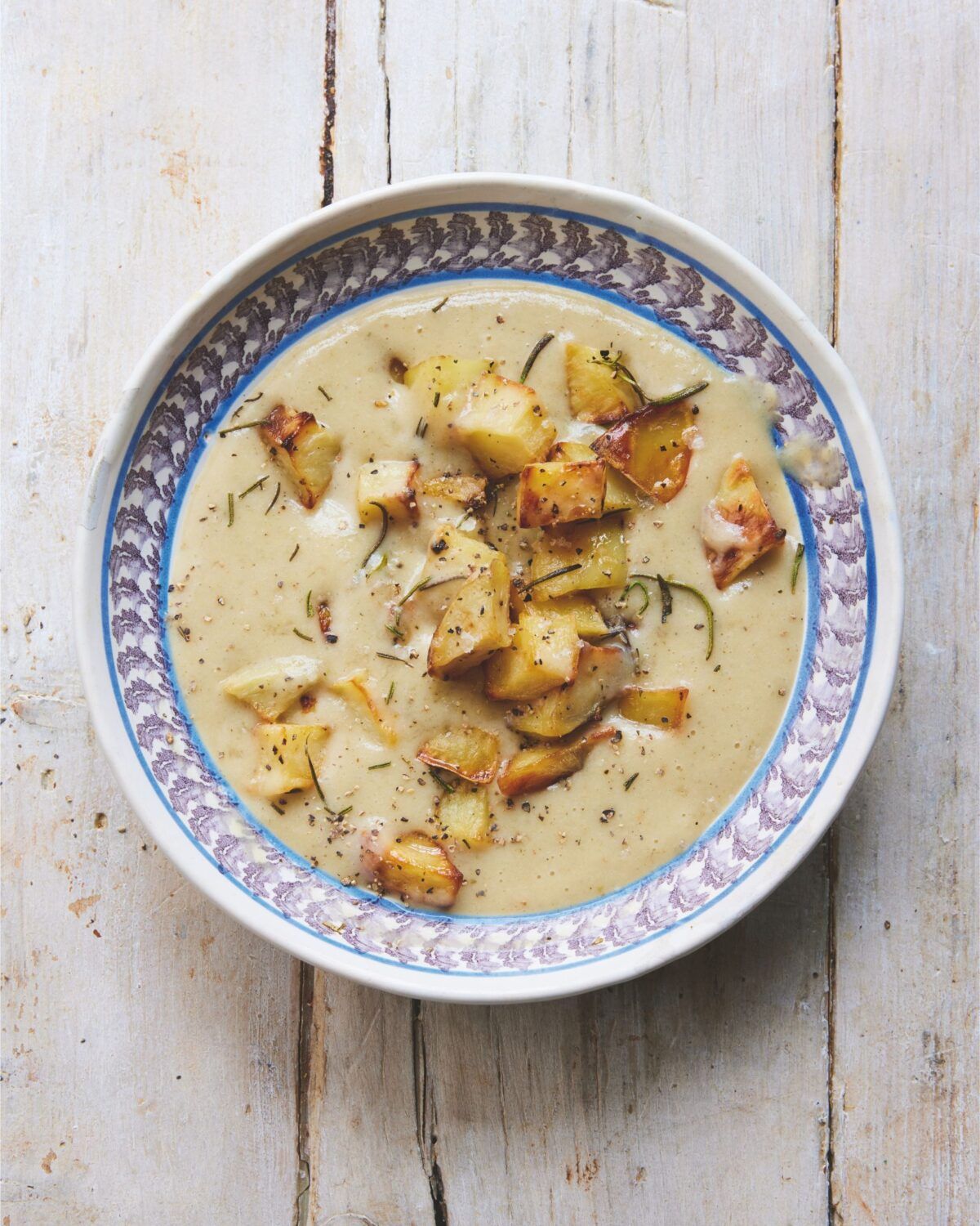 Roasted potato, garlic & rosemary Soup by Nancy Birtwhistle